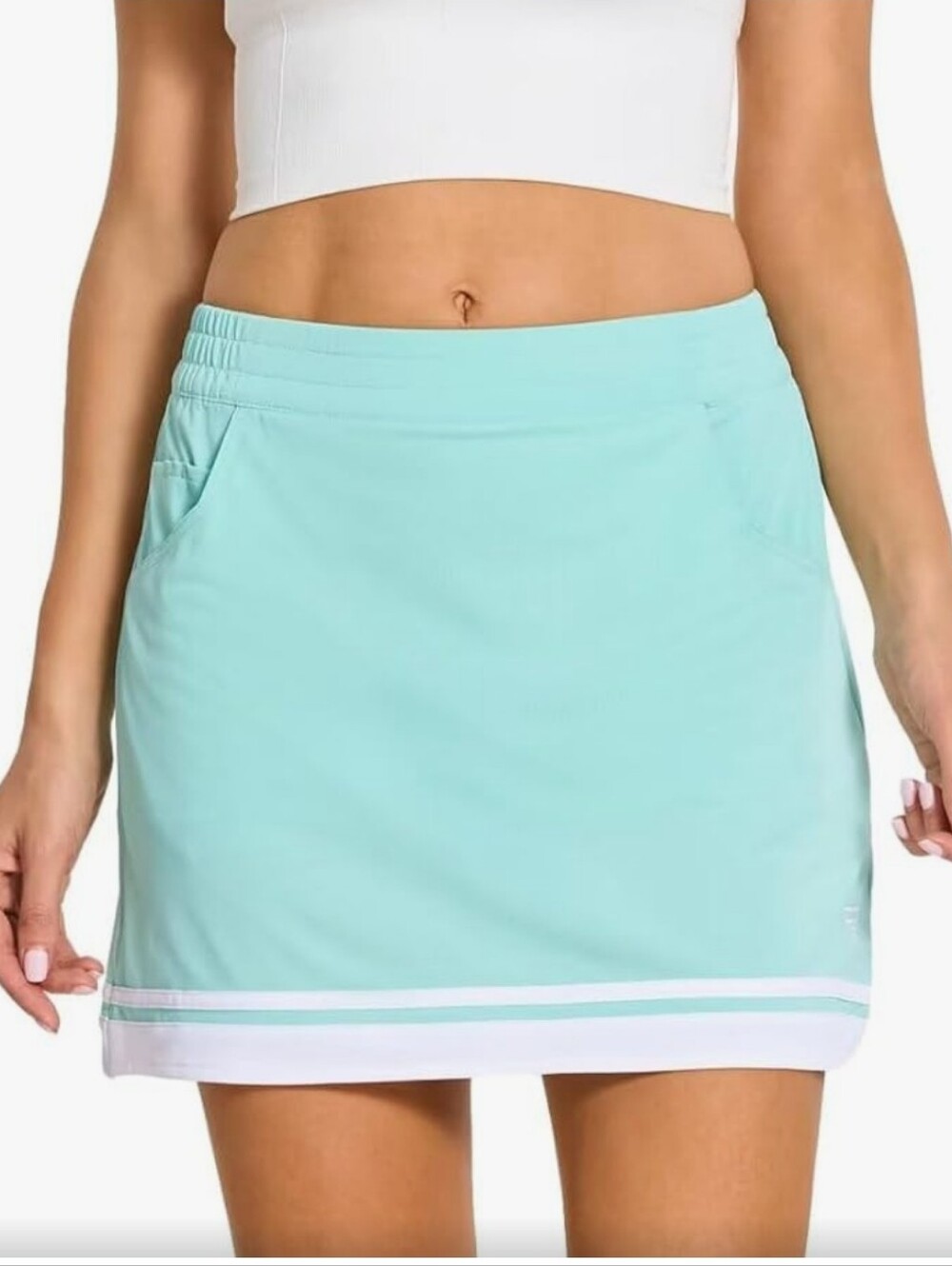 NWOT Maelreg Womens Mint Green Athletic Skort with White Trim Pockets Size S